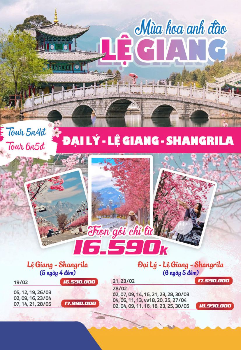 ĐẠI LÝ - LỆ GIANG - SHANGILA ( 5N4Đ)